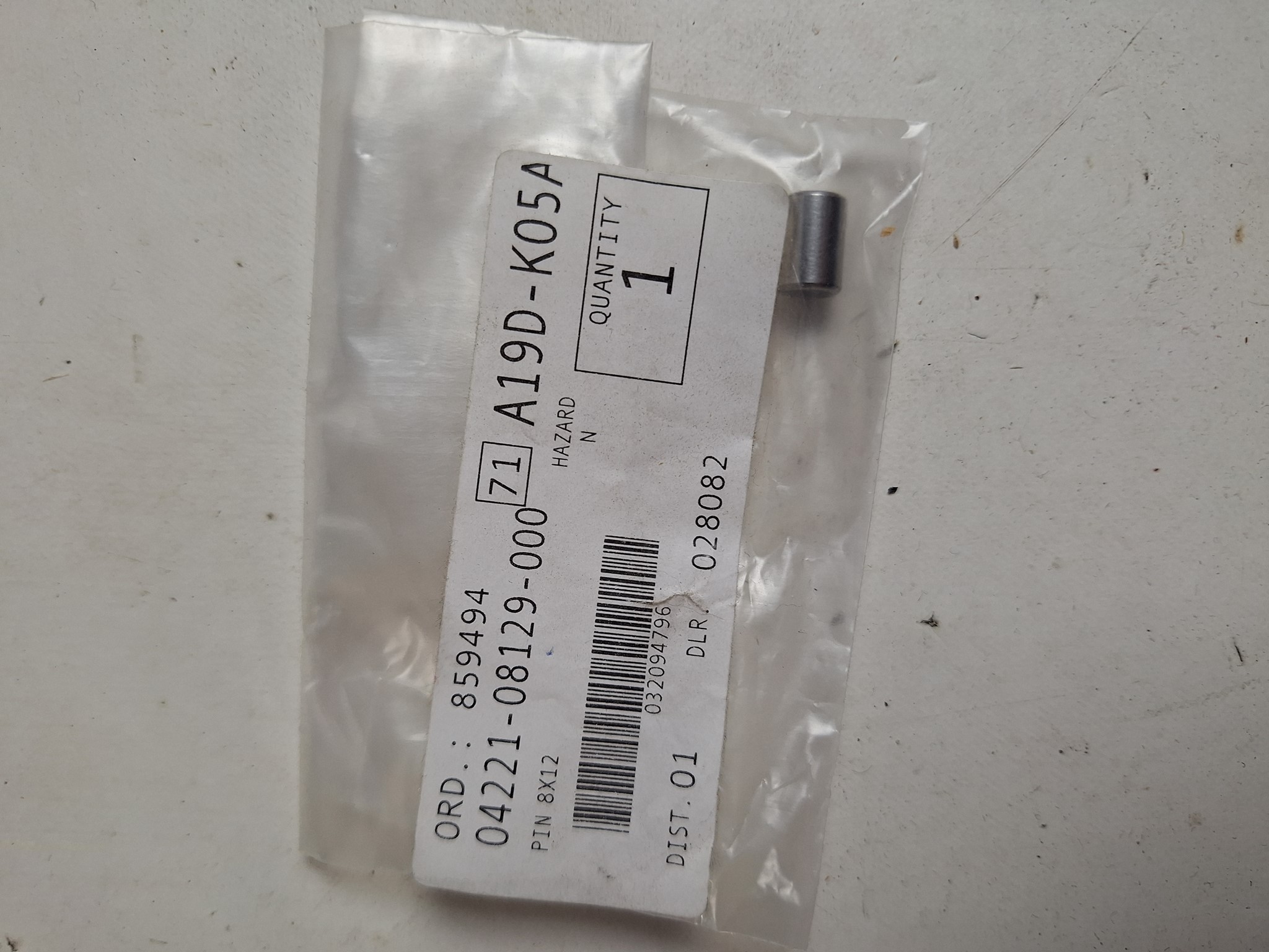 Picture of SUZUKI  STIFT 8 x 12  04221-08129